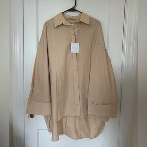 L'Academie- Blush Oversized Button Up - NWT
